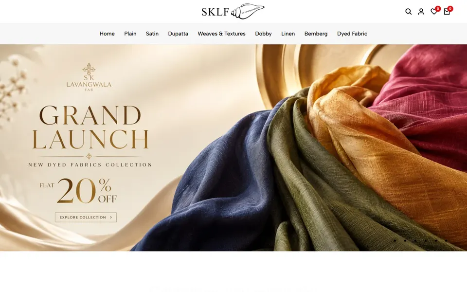 Screenshot of the SKLF (S.K. Lavangwala Fab) website